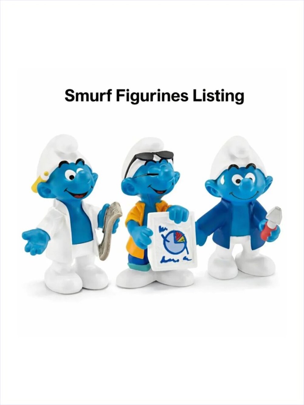 Vintage Authentic Schleich Smurf Set of 3 Smurfs (C) New w/Tag
